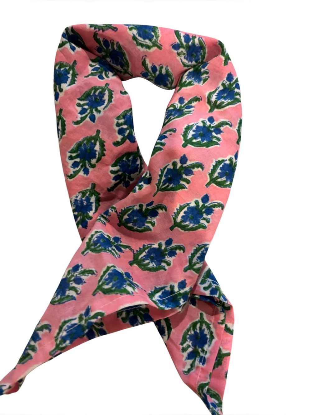 100% cotton hand stamped floral block print bandana
